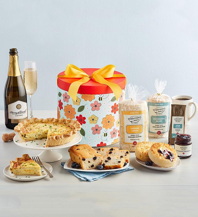 Bright Blooms Brunch Gift Box with Wine